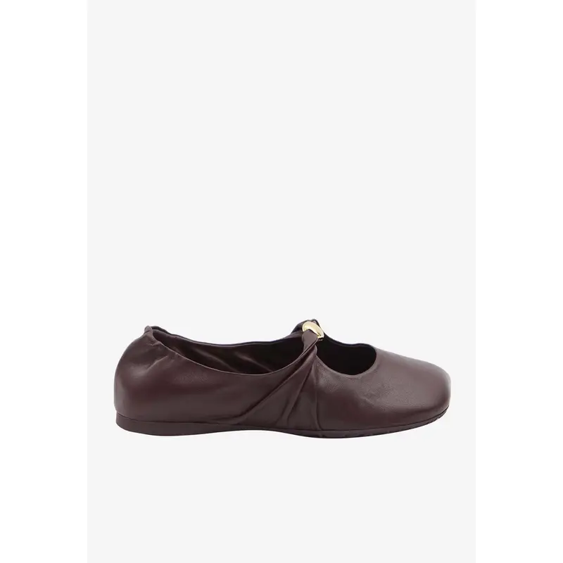 Pebble Nappa Leather Ballet Flats