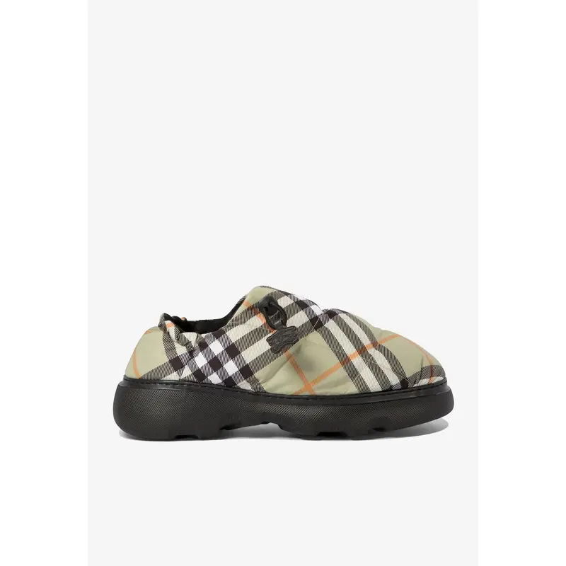 Pillow Check-Motif Slippers
