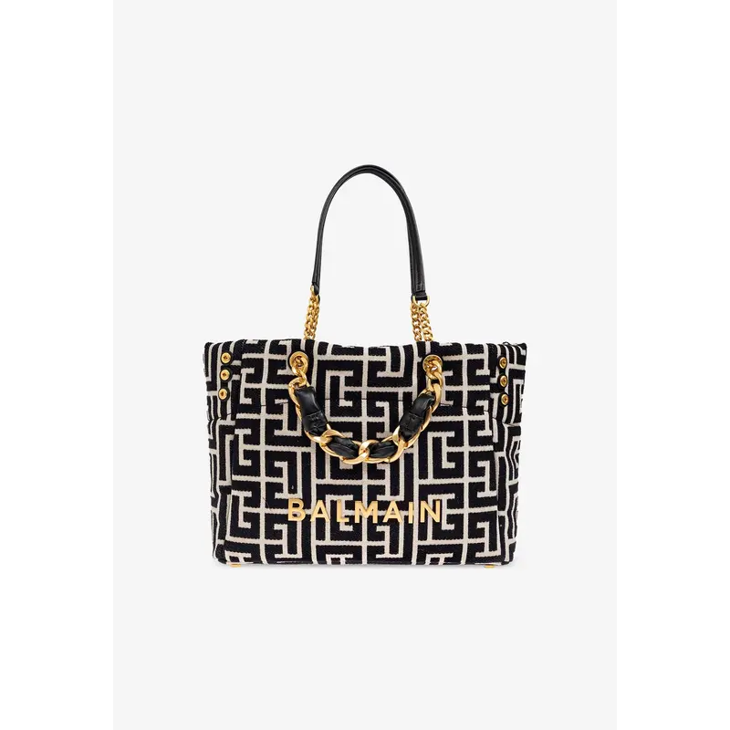 1945 Soft PB Labyrinthe Jacquard Canvas Tote Bag
