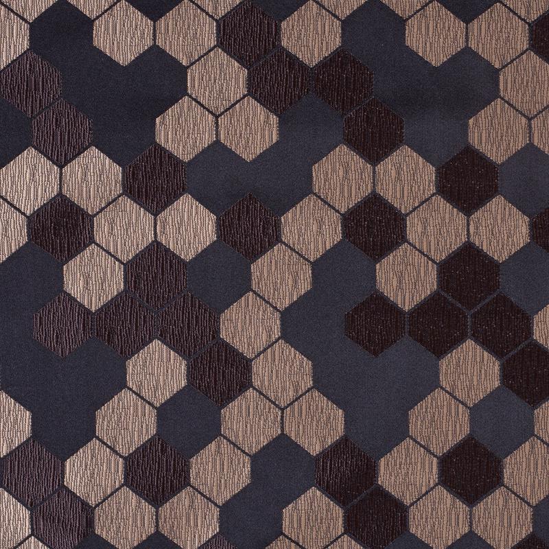 \"Cells\" Brown and Tan Poly Brocade