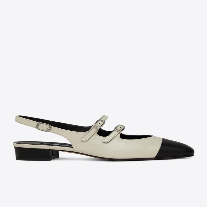 Abricot Mary-Jane Leather Slingback Flats