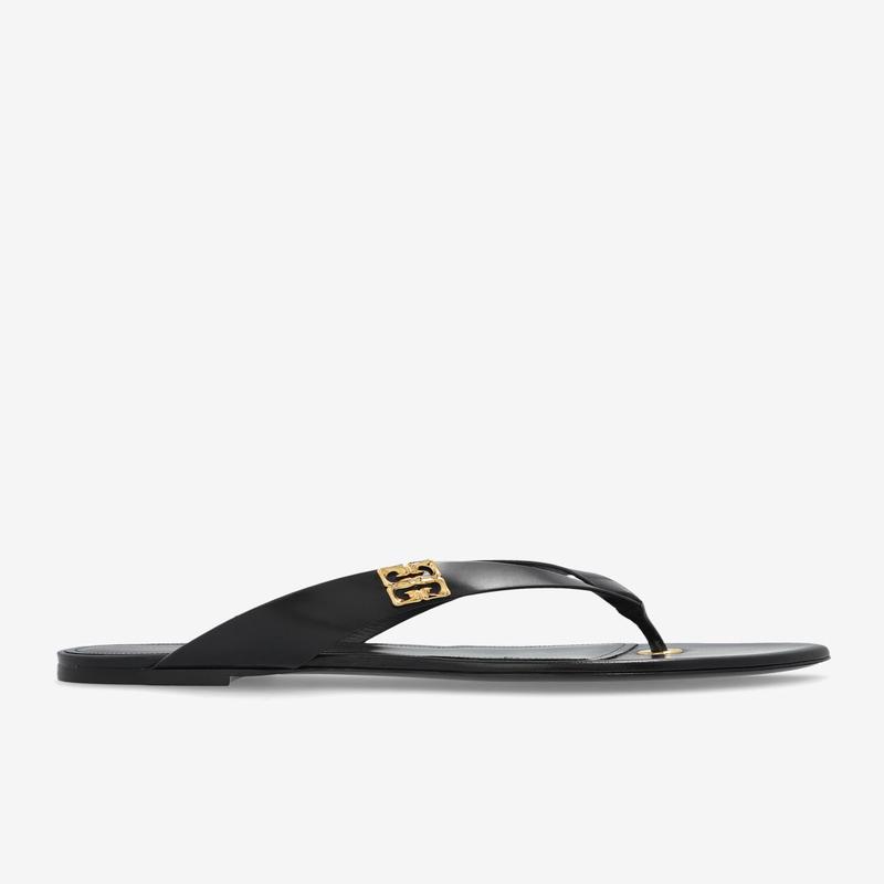 4G Logo Leather Thong Sandals