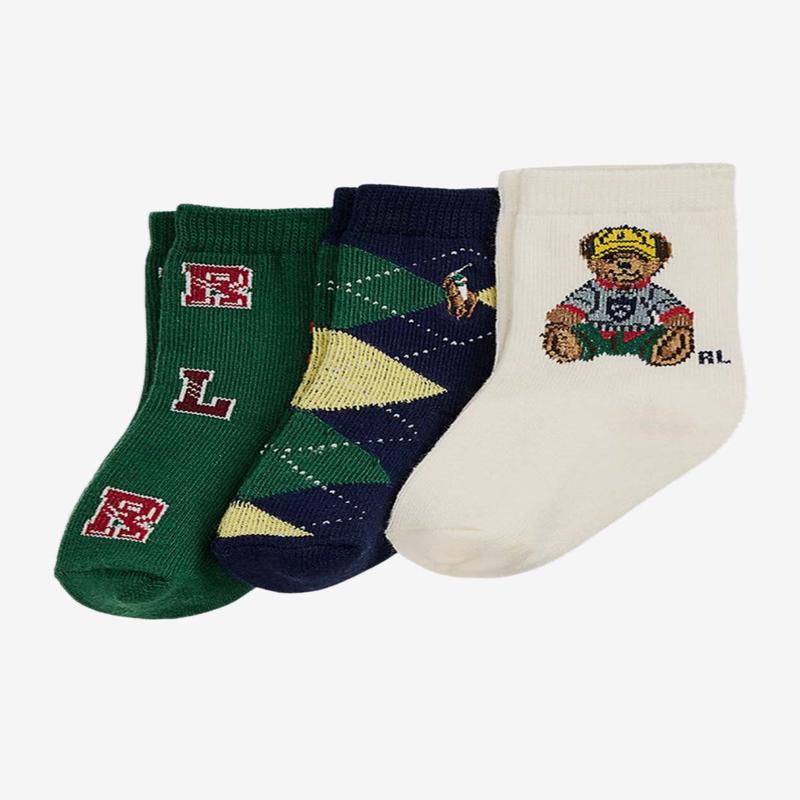 Babies Polo Bear Socks - Set of 3